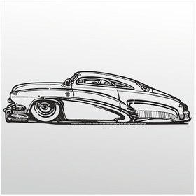Resim Folyo Sticker Klasik Araba Adkpquy708 50cm Uzunluk Siyah 