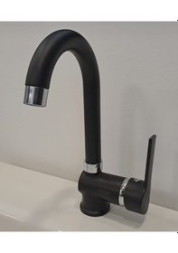 Resim Kerasus Ruby Serisi - Mix Kuğu Lavabo Bataryası Mat Siyah 35ø 