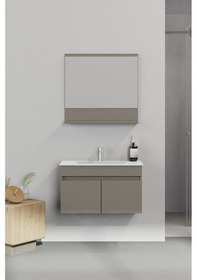 Resim Biani Tome 80 Cm Banyo Dolabı Renk Latte 