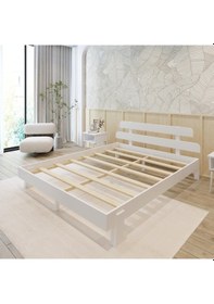 Resim Lotus New Model Beyaz Renk Ahşap Karyola Ve İki Komodin Set-162 90 x 190 