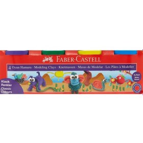 Resim Faber Castell Oyun Hamuru 4 Renk Klasik Renkler 