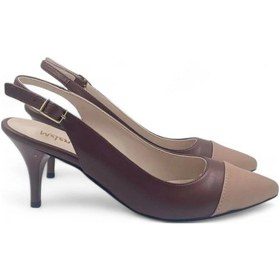 Resim Glamora Kahve-bej Kadın Rahat Kısa Stiletto Topuklu Ayakkabı Çok Renkli 