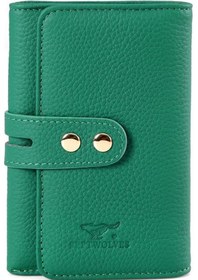 Resim Septwolves Parla Hakiki Deri Gold Detaylı Kadın Kartlık Ve Cüzdan Yeşil 
