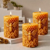 Resim 1 adet Silikon Arı Çiçeği Kabartmalı Bal Petek Silindir Kalıp DIY Mum Yapımı, El Sanatları Hediye Yapımı ve Dekoratif Süs Yapımı için - Dayanıklı, Temizlemesi Kolay ve Çok Yönlü El Sanatları Aracı, Arı Süsleri, El Sanatları Malzemeleri, Dekoratif Mum Kalıpları, Temizlemesi Kolay Malzeme 