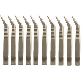 Resim Hdg Eğri Uçlu Plastik Cımbız 10 Adet Beyaz - Boncuk Dizme Cımbızı 