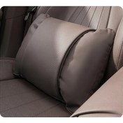 Resim Xuweiwei Lüks Nappa Araç Baş Ve Bel Yastığı Ergonomik Boyun Bel Desteği Brown 