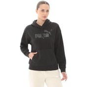 Resim Puma Ess+ Anımal Hoodie Fl Kadın Sweatshirt Siyah 