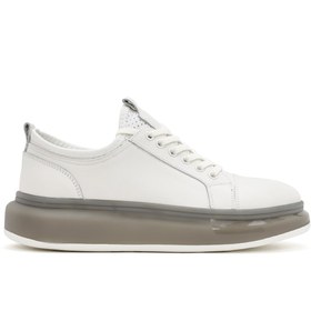 Resim Derimod Erkek Beyaz Kalın Tabanlı Bağcıklı Deri Sneaker 25SFD691418 