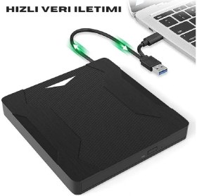Resim Monozone 5in1 CD Oynatıcı Yazıcı Okuyucu DVD Player Işıklı Okuyucu USB 3.0 Hub External Tf Sd Kart 