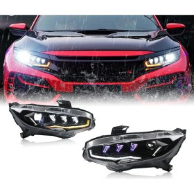 Resim Honda civic fc5 fk7 ön far lambası ledli diamond model 3 lens 2016 / 2021 