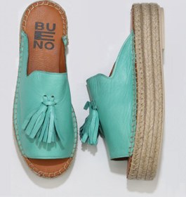 Resim Bueno Shoes Yeşil Nil Deri Kadın Espadril Terlik 01wq3511 