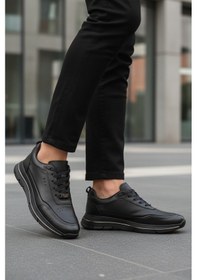 Resim MARCOMEN Siyah Hakiki Deri Bağcıklı Erkek Sneaker 152-22336 M Siyah 