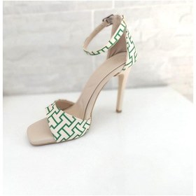 Resim Kadın İnce Topuklu Abiye Ayakkabı Yeni Sezon İnce Bantlı 10 Cm Siyah Yeşil Yeşil 