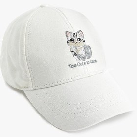 Resim Koton Kedi İşlemeli Kep Şapka Ekru 5sak40180aa Ekru 