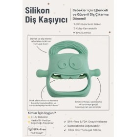 Resim Demir Grup cc Koyu Yeşil Bebek Silikon Diş Kaşıyıcı 