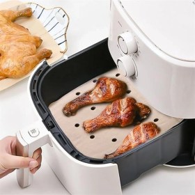 Resim 200 Adet Tek Kullanımlık Pişirme Kağıdı, Delikli Kare Model, Renkli, Eko Dostu 