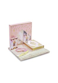 Resim Almanca Mealli Medine Hatlı Kuranı Kerim Ve Seccade Seti Pembe 