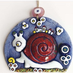 Resim Özel Tasarım Salyangoz Nazarlık Seramik Duvar Süsü 