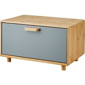 Resim Karina Metal Kapaklı Bambu Lüks Ekmek Kutusu Ekmeklik Dikdörtgen - Gri Gri 