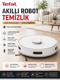 Resim TEFAL 4ü 1 Arada Ultra Premium Robot Süpürge ve Mop 75dk Çalışma Akıllı Navigasyon Sessiz Motor Tasarım 