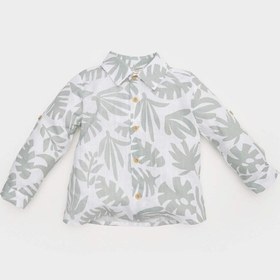 Resim DeFacto Erkek Bebek Tropikal Desenli Flamlı Poplin Uzun Kollu Gömlek B9257A525SPER98 Ekru 