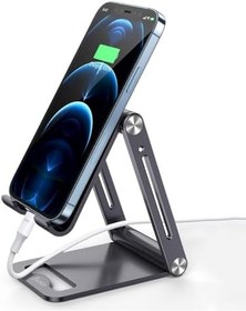 Resim Juo Alüminyum Katlanabilir Metal Masaüstü Telefon Tutucu Standı Uzay Grisi 
