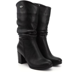 Resim Gönderi R Kadın Siyah Yuvarlak Burun Körüklü Kalın Topuklu Çizme Dkzc66832183 Siyah 