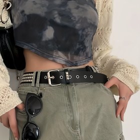 Resim Punk Y2K Goth Kemer Püskül Zincir Moda Kemerler için Kot Pantolonlar, Elbise için Bayan Bel 