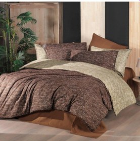 Resim Glamis King Size Battal Boy %100 Pamuk Flanel Pazen Nevresim Takımı Taba Taba 