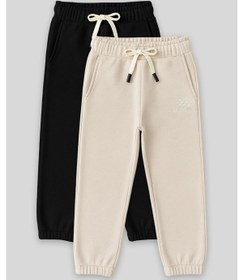 Resim Tommylife Standart Fit Basic 2li Paket Siyah-bej Erkek Çocuk Eşofman Alt - 11225 Siyah - Beyaz 