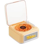 Resim Nostalji Mini Plak Görünümlü Radyolu Bluetooth Hoparlör 3D Ses Dalgası Retro Müzik Plak Sarı 