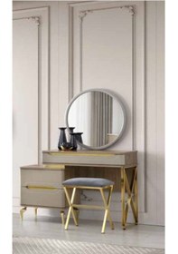 Resim Aby Antrasit - Meşe - Gold Hazal Şifonyer Antrasit Meşe 