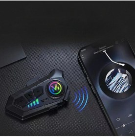 Resim Motorsiklet Kask Interkom Kulaklık Rgb Işık Bluetooth 5.3 Bağlantı 