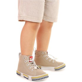 Resim Kiko Kids Gamel Günlük Lastikli Erkek Bebek Bot Ayakkabı Gri 