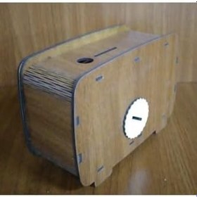 Resim Ahşap Nostaljik Radyo Kumbara, Kahverengi, 12x18x7 cm 