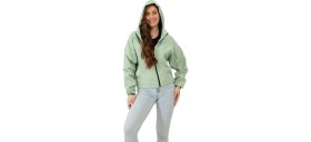 Resim First Stops Spor Kadın Su Yeşili Kapüşonlu Su ve Rüzgar Geçirmez Oversize Yağmurluk - Rüzgarlık 