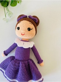 Resim Mor Şirin Bebek El Emeği Örgü Amigurumi Oyuncak 