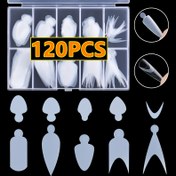 Resim 120 adet silikon kristal tırnak kalıbı içeren bir kutu, 10 farklı stilde 12 adet her biri ile, yüksek dayanıklılıkta ve yeniden kullanılabilir bir manikür aracıdır. Bu araç, çeşitli zarif tırnak tasarımlarının oluşturulmasına izin verir. 