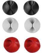 Resim Fixport Yapışkanlı Kablo Sabitleyici Düzenleyici 6'lı Paket (2 Beyaz-2 Kırmızı-2 Siyah) MZ2023-38 