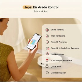 Resim Roborock Q8 Akıllı Robot Süpürge 8000 Pa Emiş Gücü Uygulama Kontrolü ile Düz Zemin İçin 