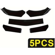 Resim Meridiangoods Universal Bumper 5 Adet Bright Black Evrensel Araç Ön Çamurluk Splitter Body Kit 