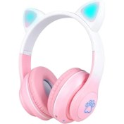 Resim GK Creative Stn-28 Pro Kedi Kulaklı Tasarımlı Rgb Işıklı Bluetooth Kulaklık Pembe 