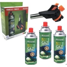 Resim Orcamp Orgaz Çakmaklı Turbo Torch Pürmüz ve 4 Adet Kartuş 