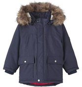 Resim Name İt Lacivert Erkek Bebek Kapüşonlu Normal Bel Kürklü Mont NMMMARLIN PARKA JACKET PB 