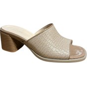 Resim Greyder 34711 Vizın Hakiki Deri Topuklu Kadın Terlik-1024 Vizon 