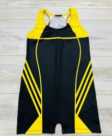 Resim My Kids Wear Yüzücü Şortlu Kız Çocuk Mayo Sarı - Siyah 