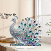 Resim 2D Düz, 1 Adet Bohem Kristal Tavuskuşu Masa Dekoru - Renkli Taşlarla Süslenmiş 19.81x19.81 cm Akrilik Masaüstü Dekorasyonu, Şık Ev & Ofis Dekoru, Sevgililer Günü, Doğum Günleri, Yıldönümleri İçin Mükemmel Hediye, Tavuskuşu Dekoru, Bayramlık Süs, Canlı Taşlar, 2D Düz 