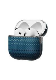 Resim Apple Uyumlu AirPods Pro 2 Kılıf Aramid Fiber Pitaka Tactile Woven Sunset-moonrise Serisi Sunset Kapak Mavi 