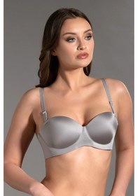 Resim Cotonhause Kadın Straplez Lotus Lazer Kesim Push-up Gri Sütyen 336055 001 