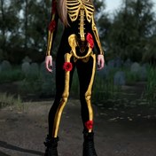 Resim Kadınlar İçin Gotik Çerkev Baskılı Şık ve Rahat Tam Boy Kıyafet - Uzun Kol Yüksek Yağız Fermuarla Kapalı, Altın & Siyah Renkte Halloween, Temaya Özel Partiler Ve Günlük Giysi ile Sonbahar Sezonu şık ışığınız ikiye katlayacak! 